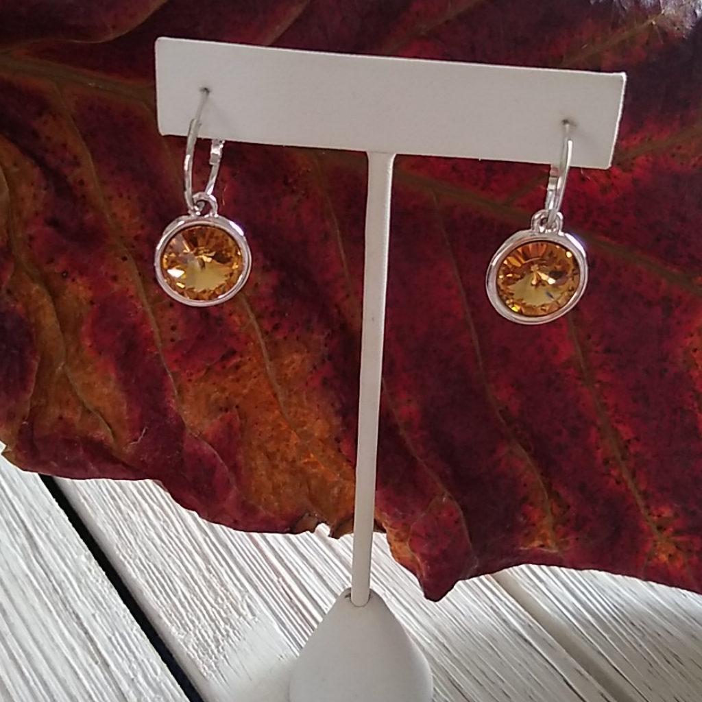 Hoop Topaz Swarovski Crystal/ Earrings